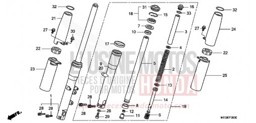 FRONT FORK VT750CSA de 2010